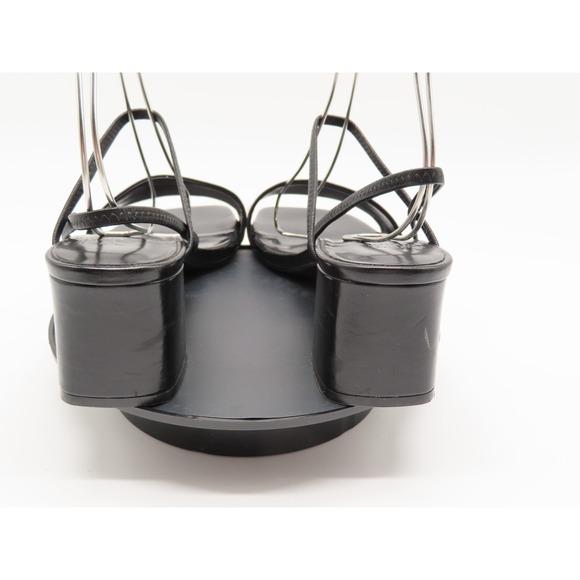 Jeffrey Campbell Shoes Womens 8.5 Black Strappy Block Heel Sandals Square Toe - Picture 5 of 10